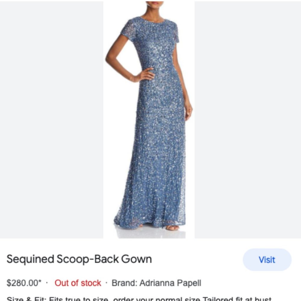 Adrianna Papell scoop back long dress